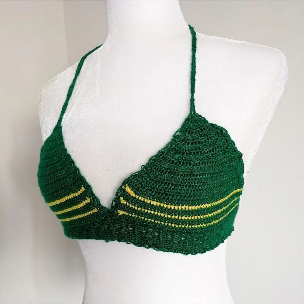 Handmade Crochet Top String Bikini Crop Top - Picture 2 of 4
